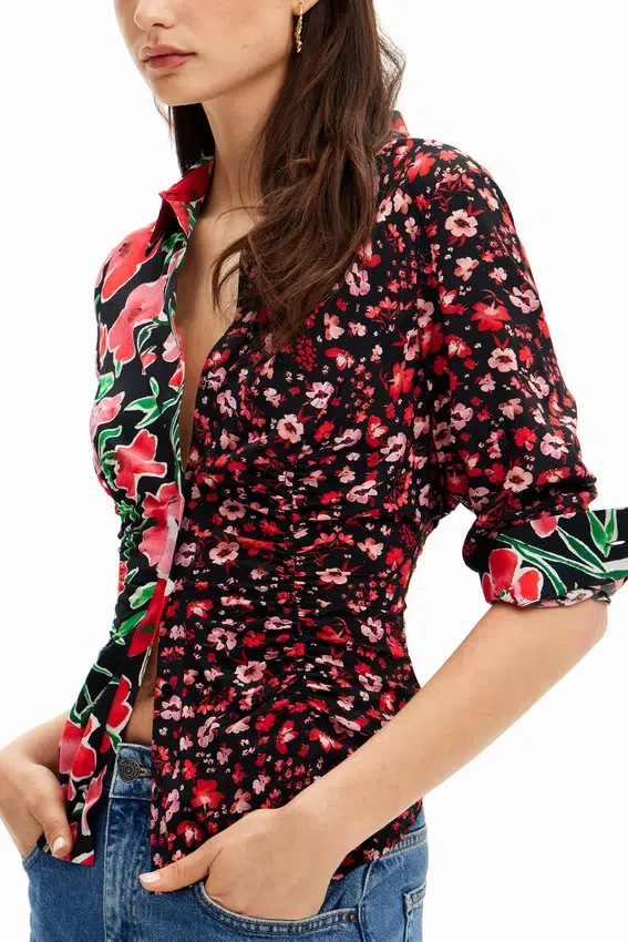 Floral Gathered Shirt Floral Gathered Shirt