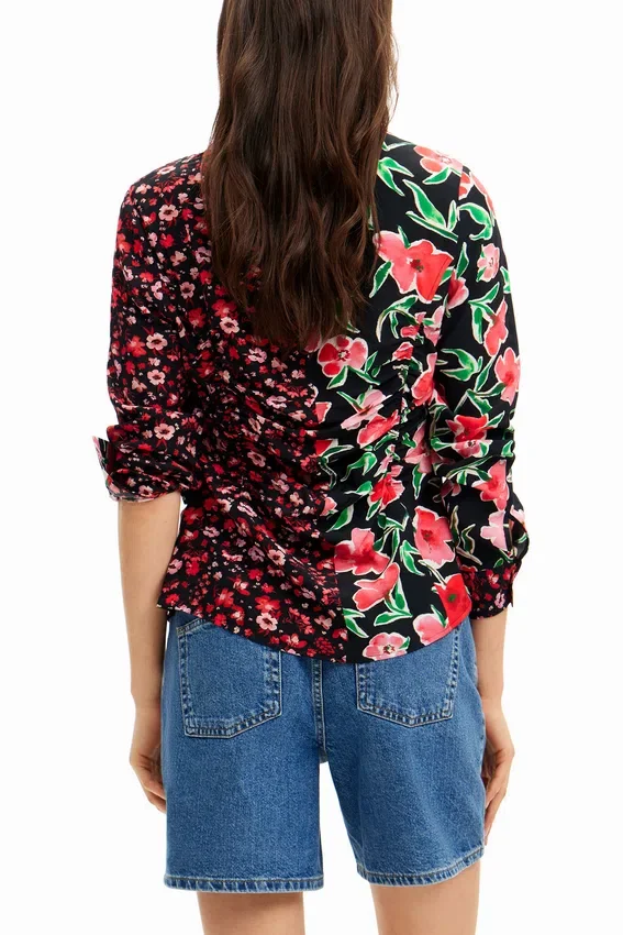 Floral Gathered Shirt Floral Gathered Shirt