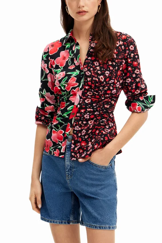 Floral Gathered Shirt Floral Gathered Shirt