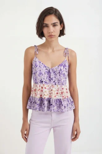 Floral Strap Top