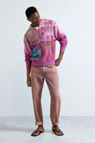 Floral Zipper Sweatshirt