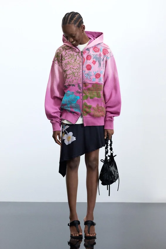 Floral Zipper Sweatshirt Floral Zipper Sweatshirt