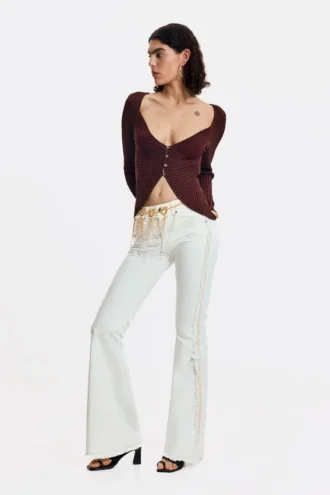 Frayed Flare Jeans