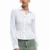 Gathered Striped Shirt
