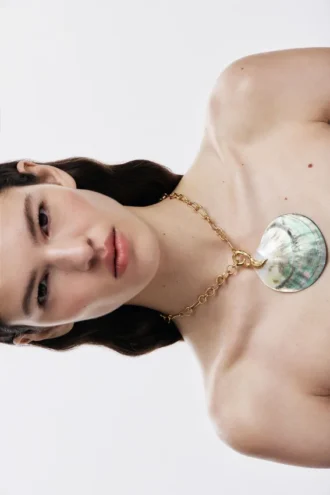 Gold-Plated Mother-Of-Pearl Shell Pendant Zalio