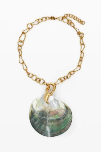 Gold-Plated Mother-Of-Pearl Shell Pendant Zalio