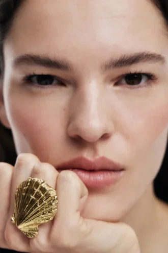 Gold-Plated Shell Ring Zalio