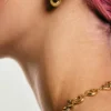 Golden Hoop Earrings Zalio