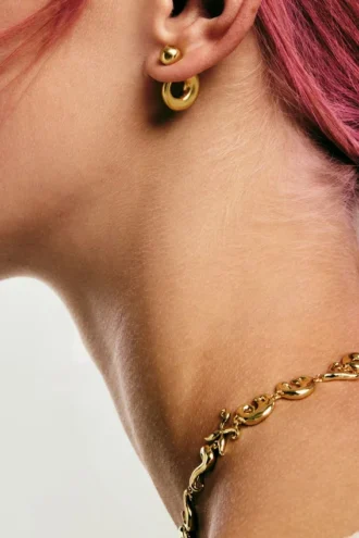 Golden Hoop Earrings Zalio