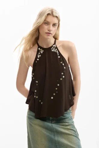Halter Blouse Appliques