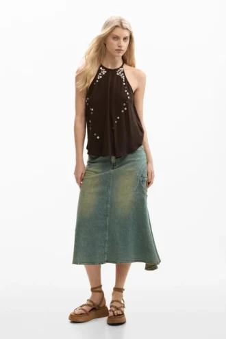 Halter Blouse Appliques