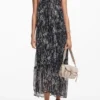 Halter Dress with Floral Illustrations Halter Dress with Floral Illustrations