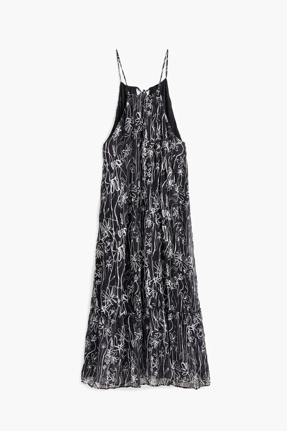 Halter Dress with Floral Illustrations Halter Dress with Floral Illustrations