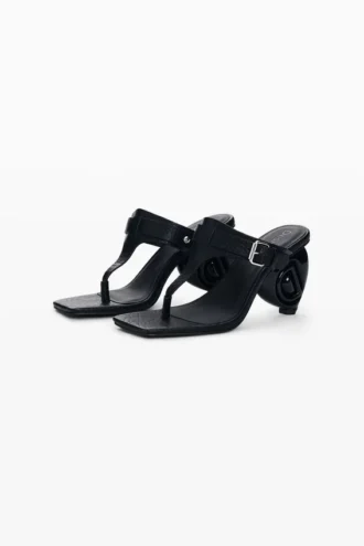 Heeled Sandal Leather Effect