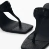 Heeled Sandal Leather Effect Heeled Sandal Leather Effect