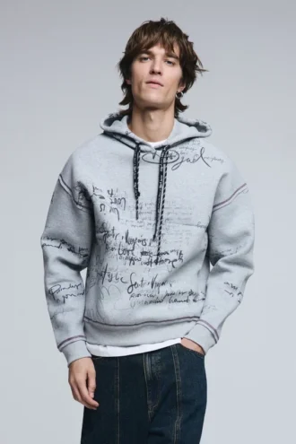 Hooded Lettering Sweatshirt