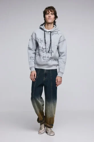 Hooded Lettering Sweatshirt