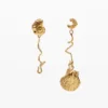 Irregular Gold Shell Earrings Zalio