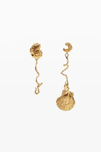 Irregular Gold Shell Earrings Zalio
