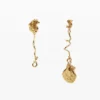 Irregular Gold Shell Earrings Zalio
