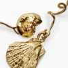 Irregular Gold Shell Earrings Zalio