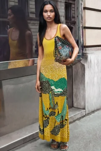 Jacquard Strap Dress