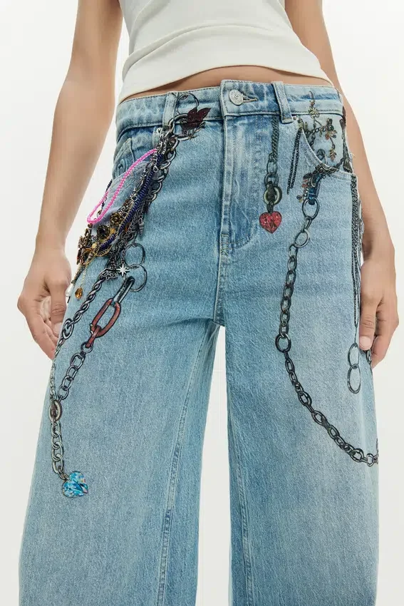 Jeans Trousers Chains Jeans Trousers Chains