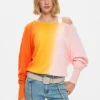 Jeans Trousers with Flower Topstitching