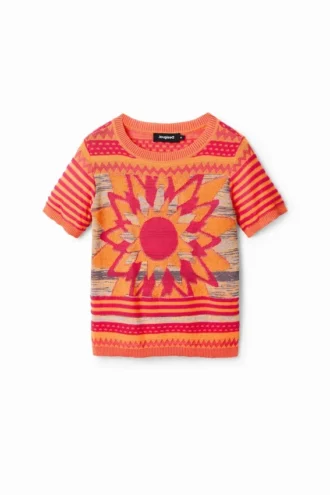 Knit Flower T-Shirt