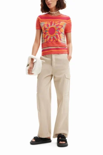 Knit Flower T-Shirt