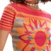 Knit Flower T-Shirt