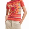 Knit Flower T-Shirt