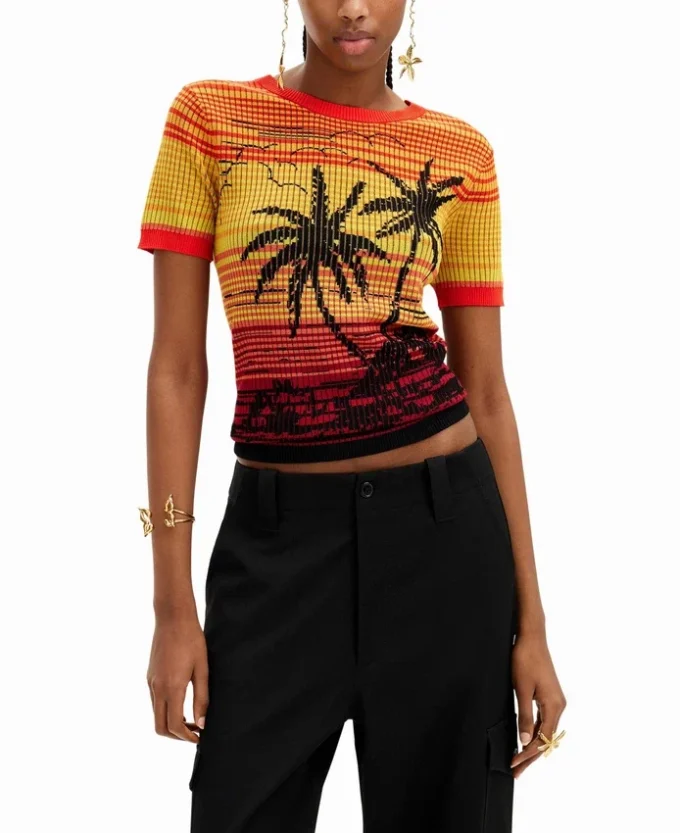 Knit Palm Tree T-Shirt Knit Palm Tree T-Shirt