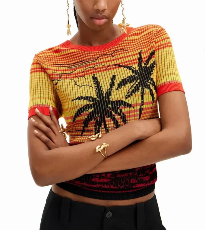 Knit Palm Tree T-Shirt Knit Palm Tree T-Shirt