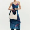 Large Canvas Flower Bag