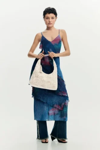 Large Canvas Flower Bag
