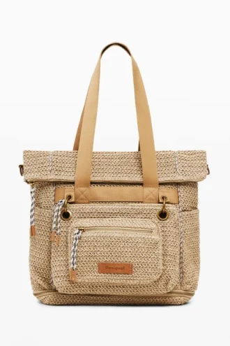 Large Modular Raffia Backpack