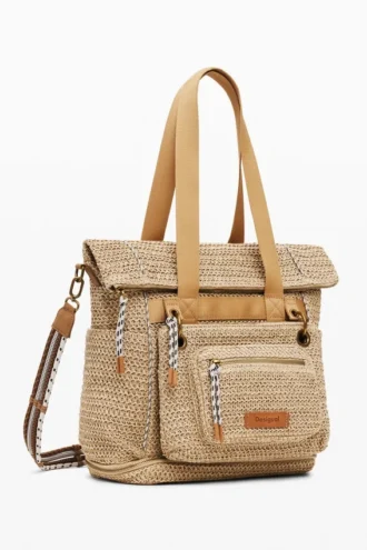 Large Modular Raffia Backpack