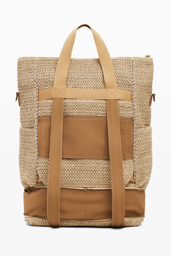 Large Modular Raffia Backpack Large Modular Raffia Backpack