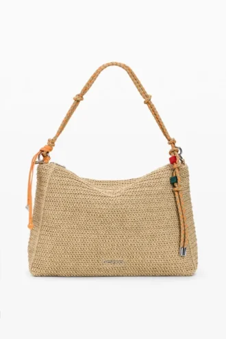 Large Raffia Charms Bag