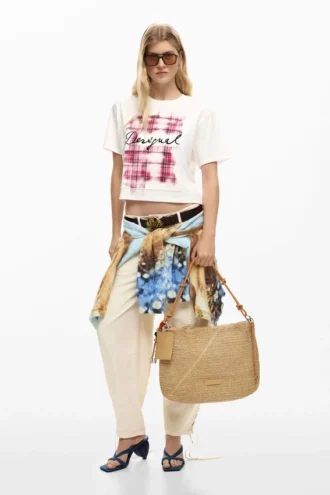 Large Raffia Charms Bag