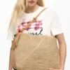 Large Raffia Charms Bag