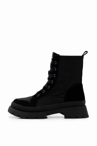 Leopard-Effect Lace-Up Boots