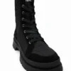Leopard-Effect Lace-Up Boots