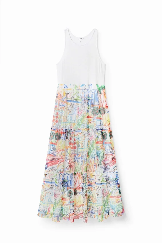 Long Combination Tulle Dress Long Combination Tulle Dress