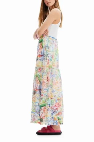 Long Combination Tulle Dress