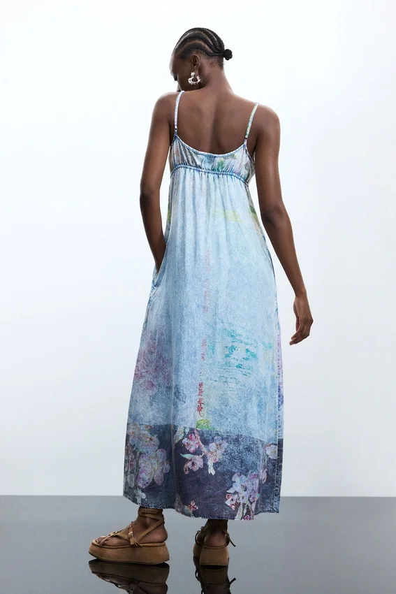 Long Denim Strappy Dress Long Denim Strappy Dress