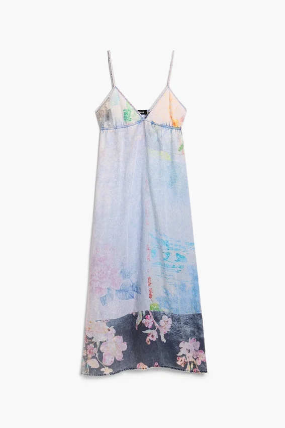 Long Denim Strappy Dress Long Denim Strappy Dress