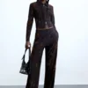 Long Flocked Trousers