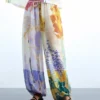 Long Floral Print Trousers